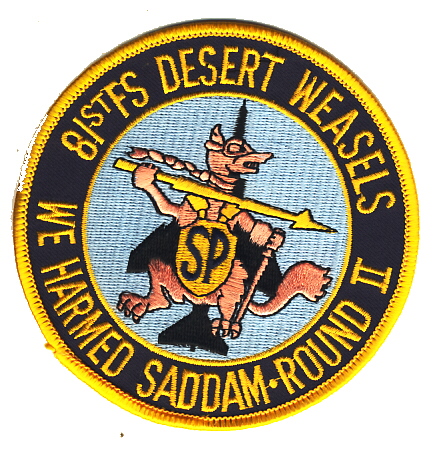 Image not found :81st FS, Desert Weasels, We Harmed Saddam-Round II (10,5cm) 'SP'