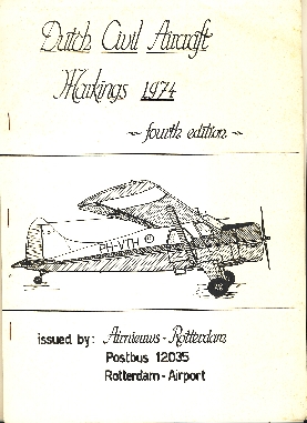 Image not found :Dutch Civil Aircraft Markings 1974 (4th ed.)