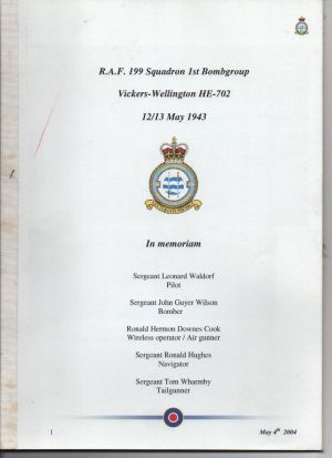 Image not found :RAF 199 Squadron 1st Bombgroup Vickers-Wellington HE-702