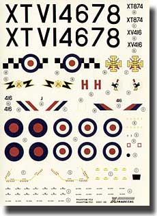 Image not found :Phantom FG.1 XT874/J 43sqn, Phantom FGR.2 XV416/H 111sqn, both Grey/Green camo.