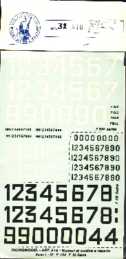 Image not found :Squadron Numbers and Serials; F-104 51st & 53rd Stormo (small White Numbers), F-86 4th AB (metal)