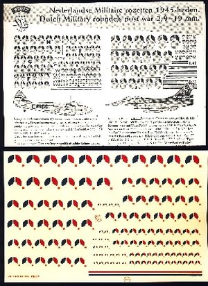 Image not found :Rozetten KLu, MLD, ML-KNIL postwar. 28 mm tot 190 mm, colors need to be placed seperately