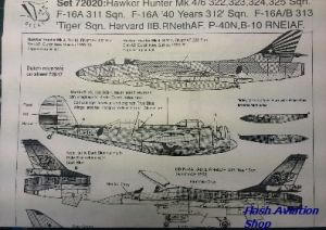 Image not found :Glenn Martin B-10 ML/KNIL, Hawker Hunter KLu 322, 323, 324, 325 sqn; Harvard IIB, F-16A/B Tiger 313 sqn en 40 jaar 312