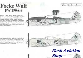 Image not found :Focke Wulf Fw.190A-8 (5) Black 10 1945; VS+BX10 Overall RLM76; 11/JG4 White 11; 7/JG300 Black 7; 13/JG5 Blue 4