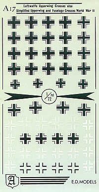 Image not found :Luftwaffe upper wing crosses & simplified upper wing & fuselage crosses