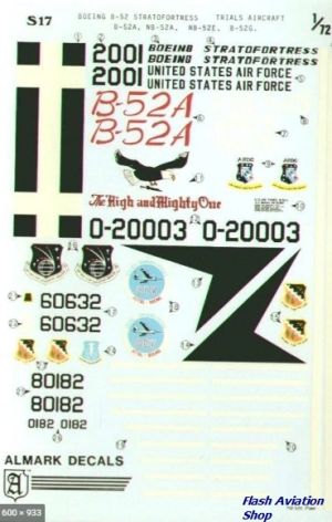 Image not found :B-52A/E/G Trials Aircraft. 52-008 The High & Mighty One 60-632; 52-001; 58-182