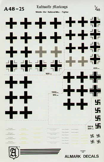 Image not found :Luftwaffe WWII Mid War National Markings - Fighter
