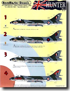Image not found :Hunter Part I; RAF No 1 sqn, 112 sqn sharkmouth, 14 sqn, 26 sqn RAFG