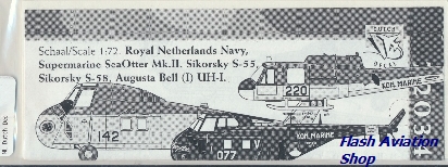 Image not found :Kon. Marine Sikorsky S-55, Sikorsky S-58, Agusta Bell UH-1, Sea Otter Mk.II