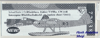 Image not found :Fokker T.VIIIw RNethNavy, Curtiss CW-21B Interceptor (update 72033)
