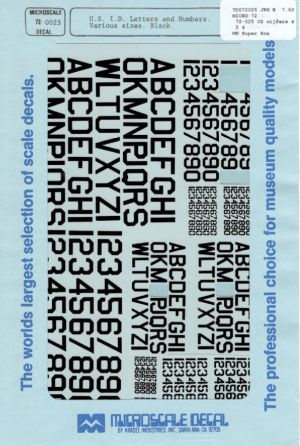 Image not found :US cijfers & letters: US Navy/USAF zwart, div (missing 2 x 2, 3, 0 rest complete)