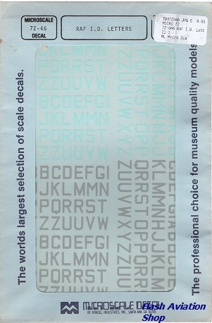 Image not found :RAF I.D. Letters, military codes: Skyblue & Grey