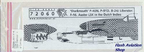 Image not found :Sharkmouth; P-51, P-40N, Liberator, F-16 & Auster Dutch East Indies