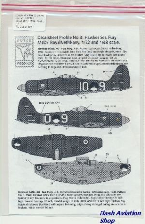Image not found :DDS3 7248 Hawker Sea Fury MLD/Royal Netherlands Navy 1:72 and 1:48 (roundels included)