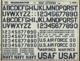 Image not found :USAF Lettering 1/48