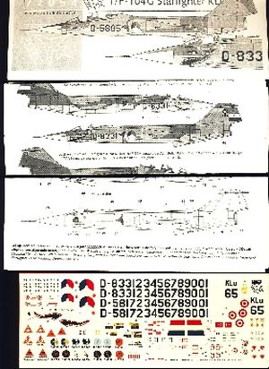 Image not found :T/F-104G Starfighter KLu, all squadrons including sharkmouth & KLu65