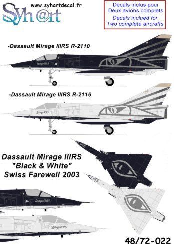 Image not found :Mirage IIIRS R2110 & R2116 Swiss Black & White