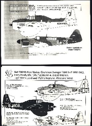Image not found :MLD; B-25D Mitchell, Westland Wasp, Tiger Moth, Grumman Avenger TBM-3E2, TBM-3W2, P2V-5 Neptune (second edition) (roundels included)
