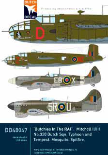 Image not found :Dutchies in the RAF Mitchel II/III, Tempest, Typhoon, Mosquito, Spitfire.