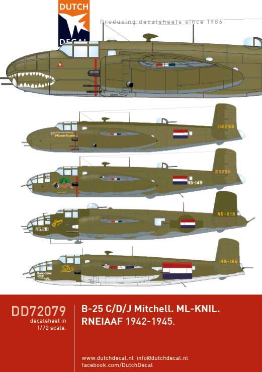 Image not found :B-25C/D/J/ Mitchell ML-KNIL. RNEIAAF 1942-1945, C-54, Lockheed 12, Liberator GR.IV, PBY-5/A, Do.24K MLD, Do,24K RAAF