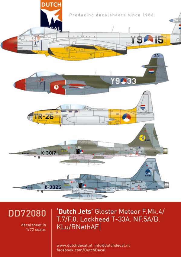 Image not found :Dutch Jets, Gloster Meteor F.Mk.4 / T.7, F.Mk.8, T-33A, NF-5A, NF-5B KLu / RNethAF
