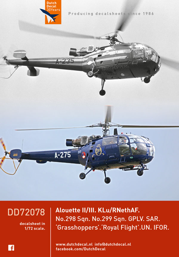 Image not found :Alouette II / III, KLu / RNethAF No.298 sqn, 299 sqn, GPLV, SAR, Grasshoppers, Royal Flight, UN , UFOR