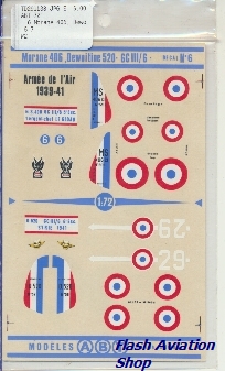 Image not found :Morane 406, Dewoitine D.520 GC III/6