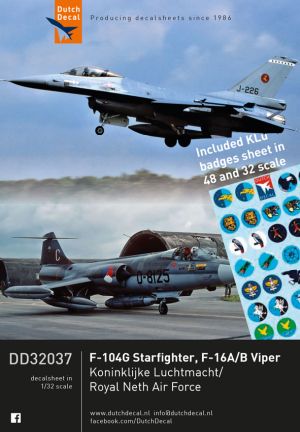 Image not found :F-104G Starfighter, F-16A/B Viper KLu, including badges sheet in 1/48 and 1/32 scale