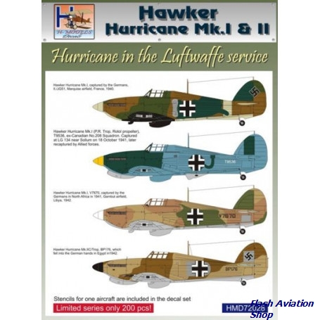 Image not found :Hawker Hurricane Mk.I / Mk.II Luftwaffe service