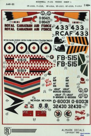 Image not found :McDonnell F-101 Voodoo CF-101B, F-101B, RF-101A, RF-101H, F-101A