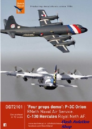 Image not found :Four prop demo's; Lockheed Orion 75 Year MLD, Lockheed Hercules 55 Year 334 sqn (MISPRINT 100 jaar logo twee keer dezelfde kant)