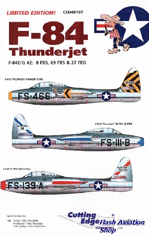 Image not found :F-84 Thunderjet, F-84E/G #2, 8 FBS, 69 FBS & 27 EG