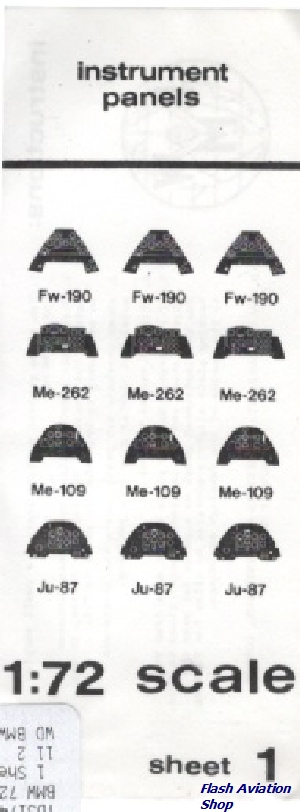 Image not found :Sheet 1- Instrument Panels (Luftwaffe)