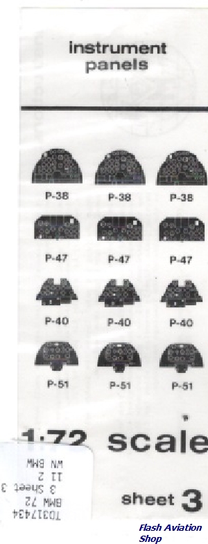 Image not found :Sheet 3- Instrument Panels (USAAF)