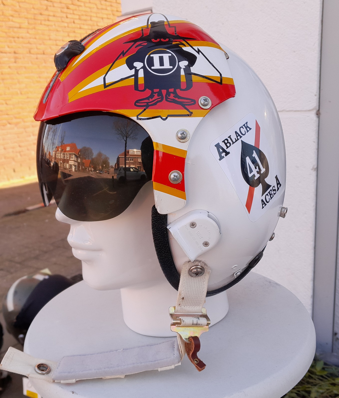 Image not found :Display helmet, HGU-33 rebuild with Russian connectors, VFA-41 Black Aces stickers and Phantom 