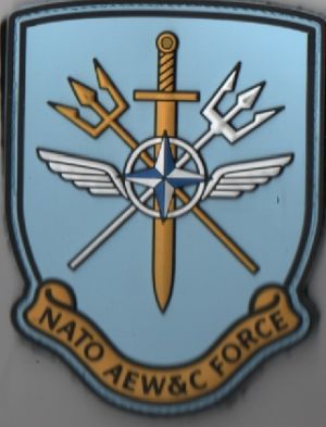 Image not found :NATO AEW&C FORCE (MEERKLEURIG) (GEPLASTIFICEERD MET PLASTIC OPDRUK)