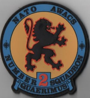Image not found :NATO AWACS NUMBER 2 SQUADRON QUAERIMUS (MEERKLEURIG)(GEPLASTIFICEER