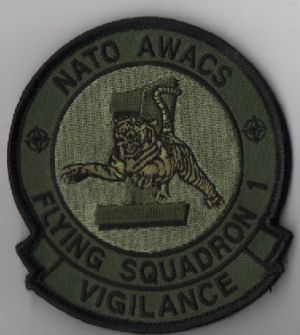 Image not found :NATO AWACS FLYING SQUADRON 1 VIGILANCE (TIJGER FIGUUR) (LEGERGROEN/