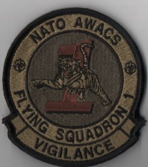 Image not found :NATO AWACS FLYING SQUADRON 1 VIGILANCE (TIJGER FIGUUR) (LICHTBRUIN/