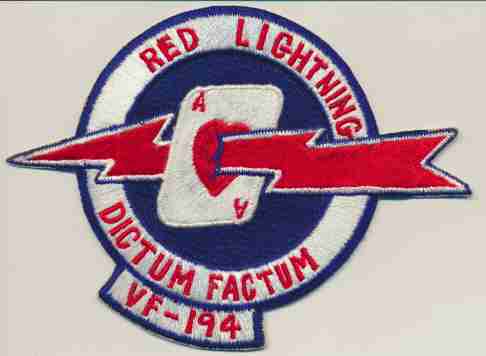 Image not found :Red Lightning, VF-194, Dictum Factum (11,5 x 15,5cm) (ace)