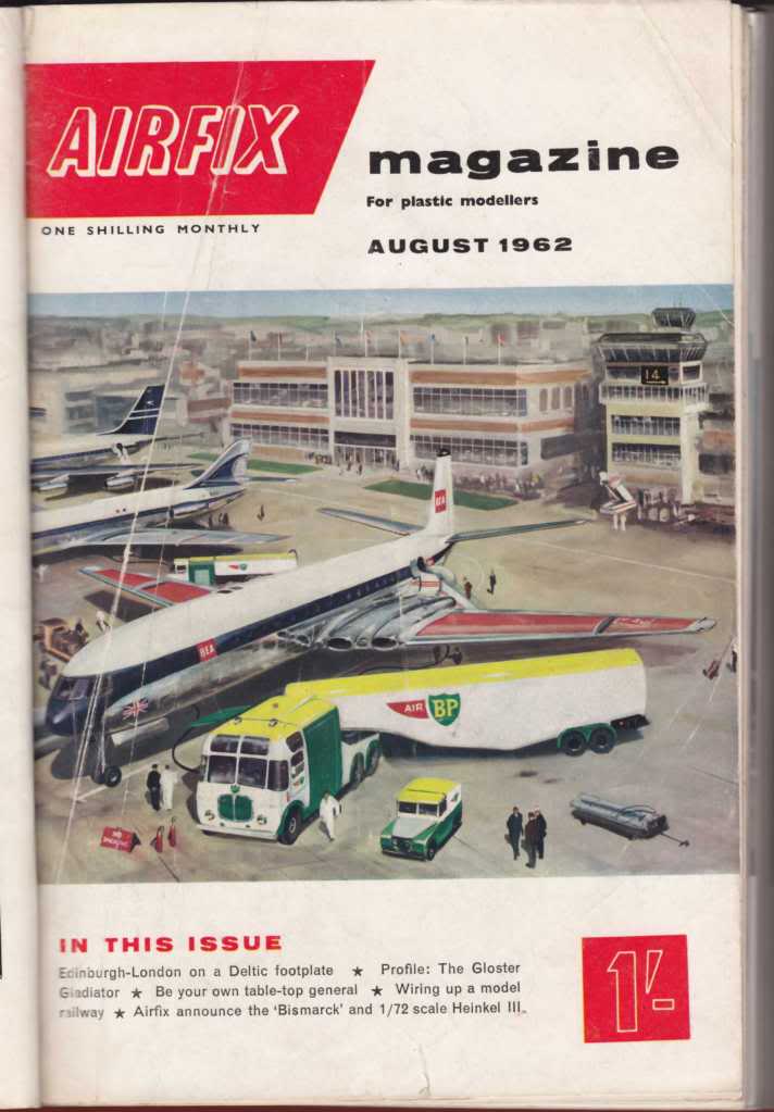 Image not found :August 1962; RAF Upavon Display, 19th June; News from Airfix - Heinkel He-111; Bismark; Picture page; Railway review; Shipping notes; On road and trac