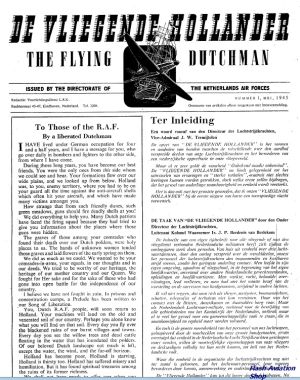 Image not found :1e jg nr. 1; Mei 1945. Eerste uitgave van de Luchtstrijdkrachten, vier pagina's...  (FOLIO !!)