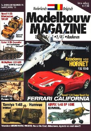 Image not found :Mrt/Apr '11. Academy 1/32 Hornet, A5/A6 NL Leopard, Mercedes Wolf, M998A1 Humvee, 1:48 Airfix Emil